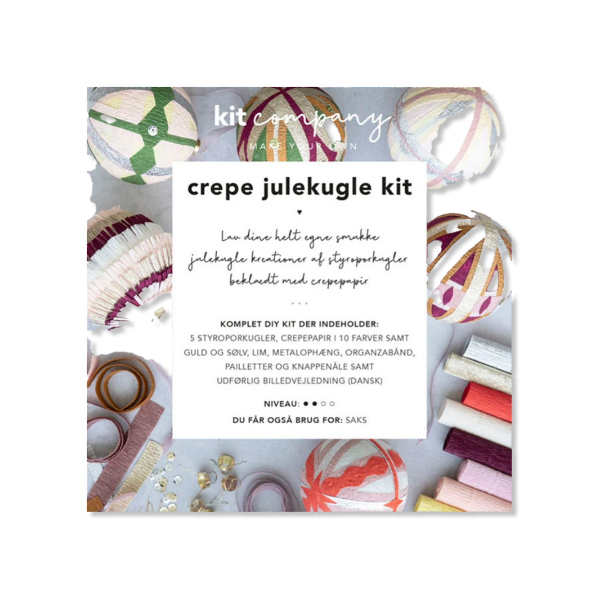 Crepe julekugle kit Christmas